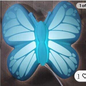 NWT Ikea Upplyst blue butterfly led wall light lamp sealed nightlight kids room